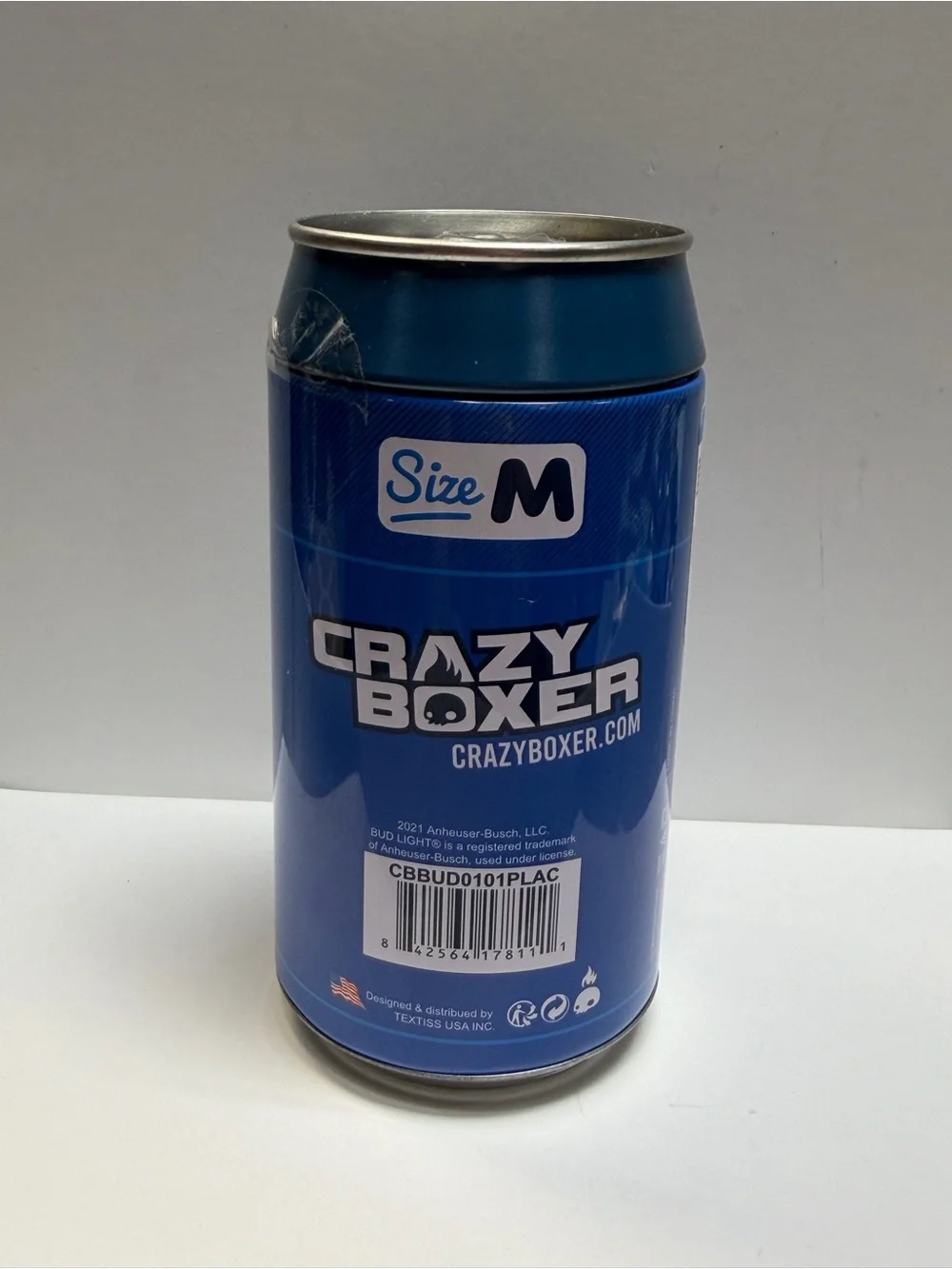 Bud Light Crazy Boxer Men’s Boxer Briefs Size M Can Tin New Sealed 2021
